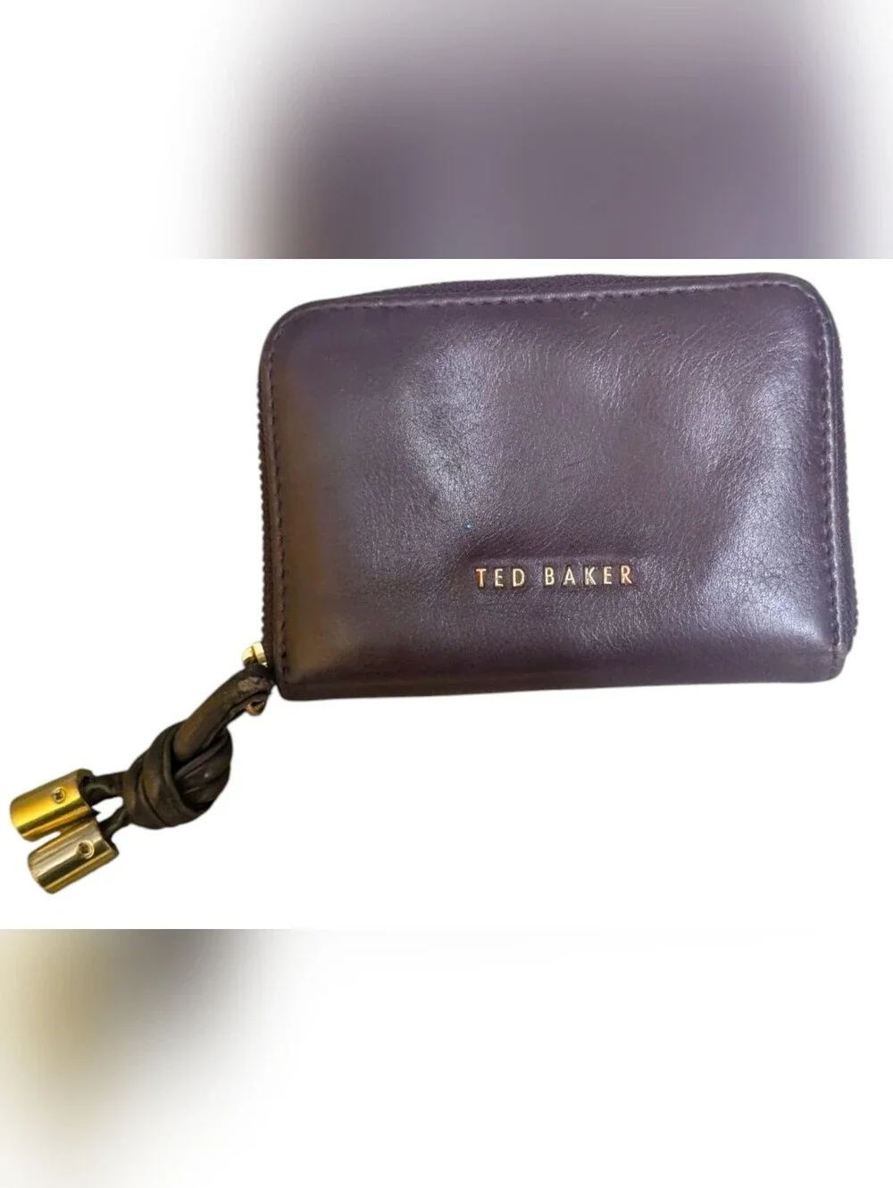 Ted Baker Purple Leather Zip Wallet